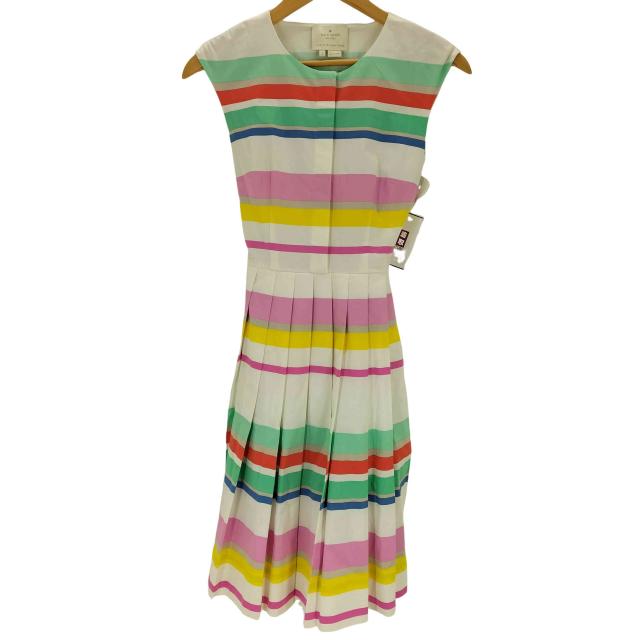 kate spade NEW YORK(ケイトスペードニューヨーク) マルチボーダープリーツワンピース レディース JPN：0 【中古】【ブランド古着バズストア】の通販は 4,795円