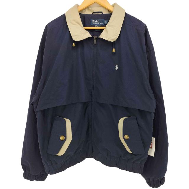 Polo by RALPH LAUREN(ポロバイラルフローレン) 90S ポニー 刺繍 セーリング スイングトップ ブルゾン メンズ import：XL 【中古】【ブランド古着バズストア】