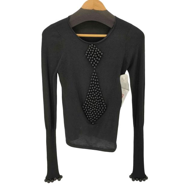 EMPORIO ARMANI(エンポリオアルマーニ) ビーズ装飾 L/Sニット メンズ 42【中古】【ブランド古着バズストア】