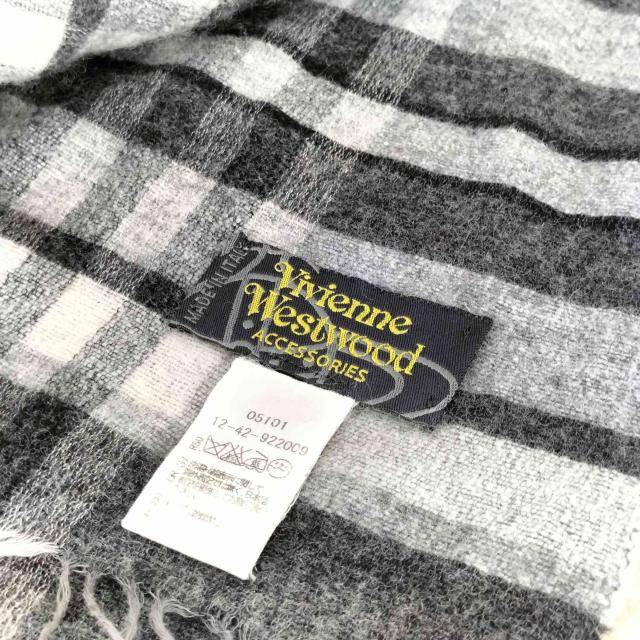 Vivienne Westwood(ヴィヴィアンウエストウッド) MADE IN ITALY ロゴ刺繍 チェック柄 マフラー メンズ 表記無 【中古】【ブランド古着バズストア】_5