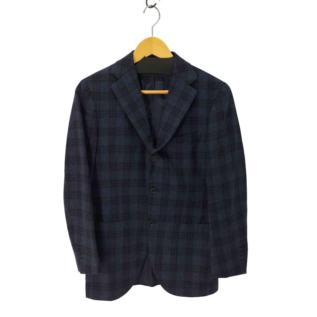 BEAMS(ビームス) Custom tailor FRATELLI TALLIA DI DELFINO ウール カシミヤ チェック柄 総裏 3B テーラード ジャケット メンズ 表記無 【中古】【ブランド古着バズストア】
