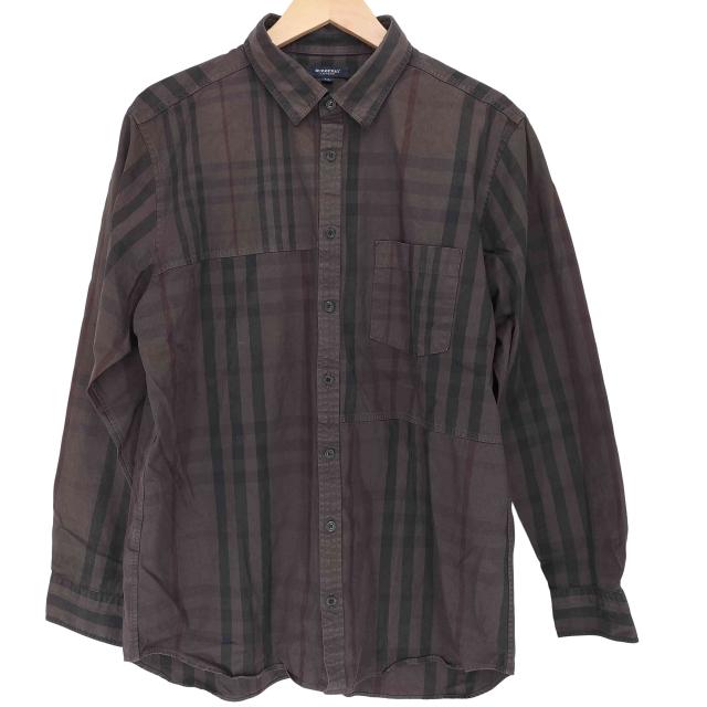 BURBERRY LONDON(バーバリーロンドン) ノバチェック 後染め レギュラーカラー L/S シャツ メンズ LL【中古】【ブランド古着バズストア】