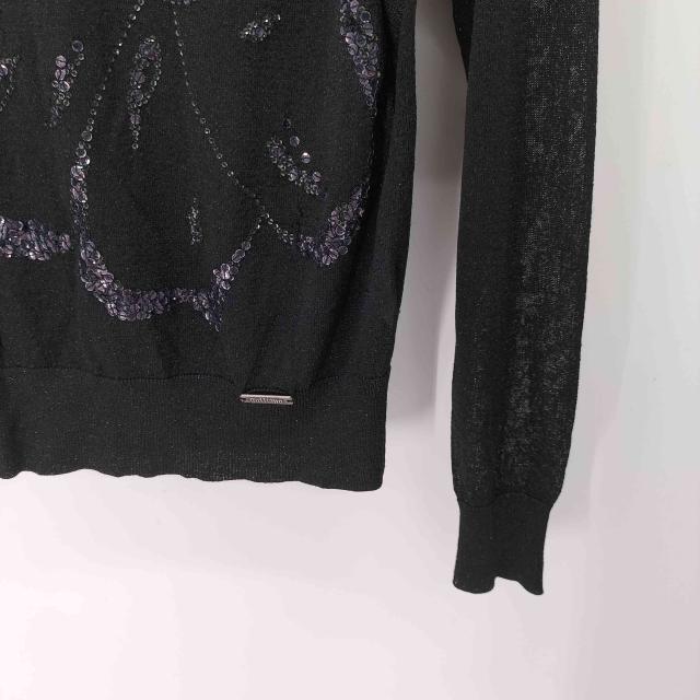 JOHN GALLIANO(ジョンガリアーノ) 00S 変形 フラワー スパンコール ローゲージ ラメ Vネック ニット レディース import：S 【中古】【ブランド古着バズストア】_4