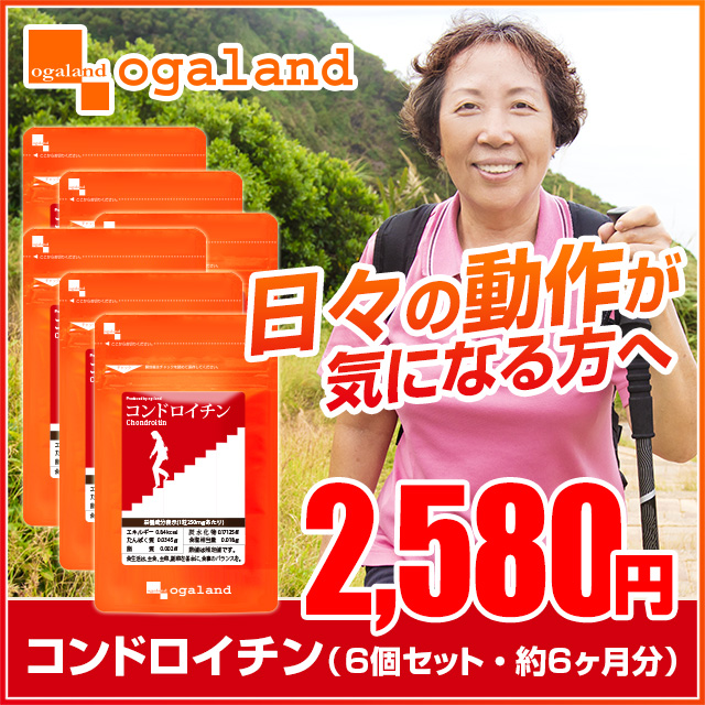 コンドロイチン 6個セット 約6ヶ月分 サプリ オーガランド 運動の違和感 ムコ多糖類 ビタミンb群 Jh 6kの通販はau Pay マーケット サプリメント専門店 Ogaland