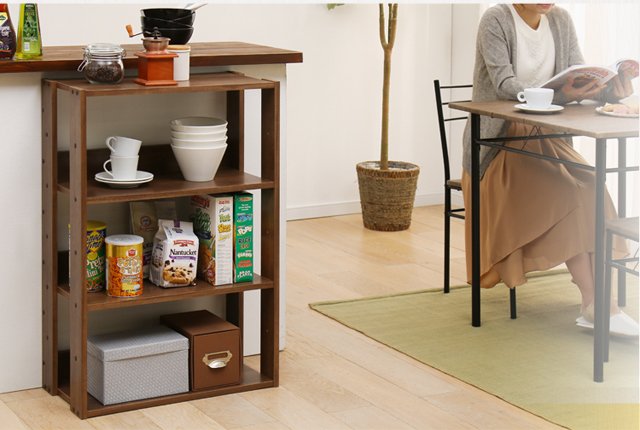 オープンウッドラック 幅60cm ラック 収納 木製 可動棚 棚