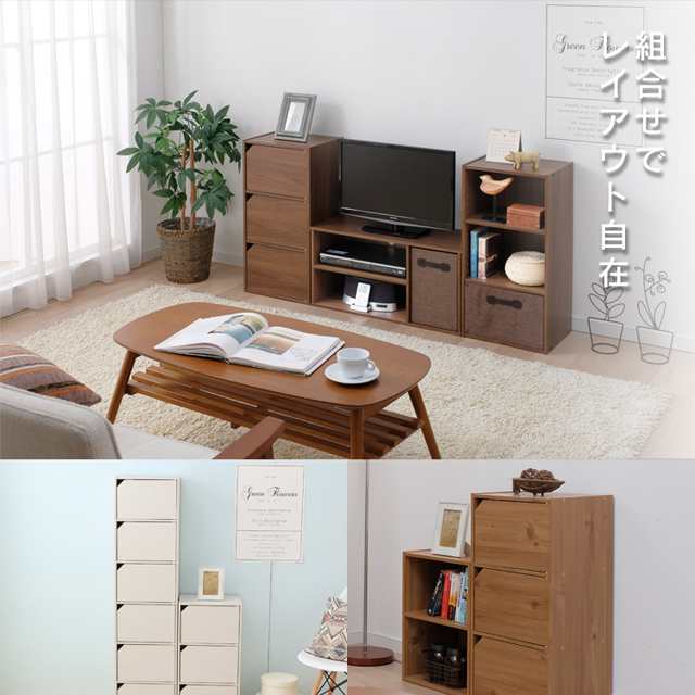 可動棚がついた 扉付き キューブボックスα 改 正方形 カラー