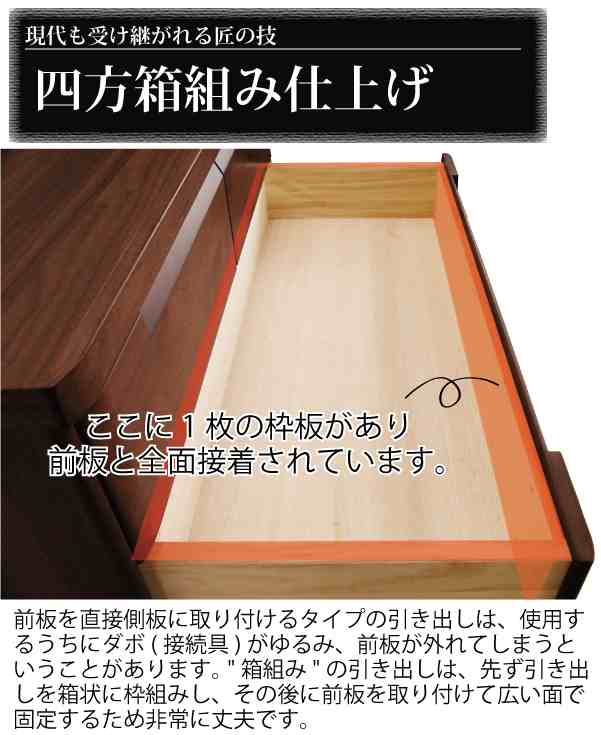 幅90cm 6段 ハイチェスト 国産 完成品 長引き出し全段フルオープン