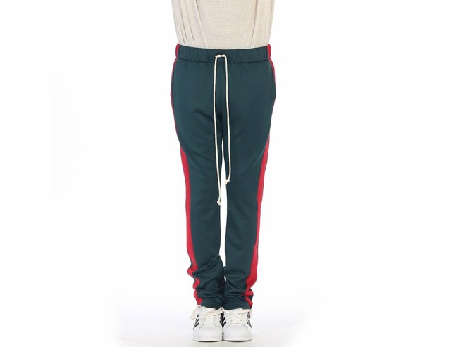 green red track pants