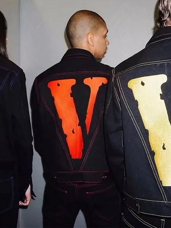 vlone jean jacket black
