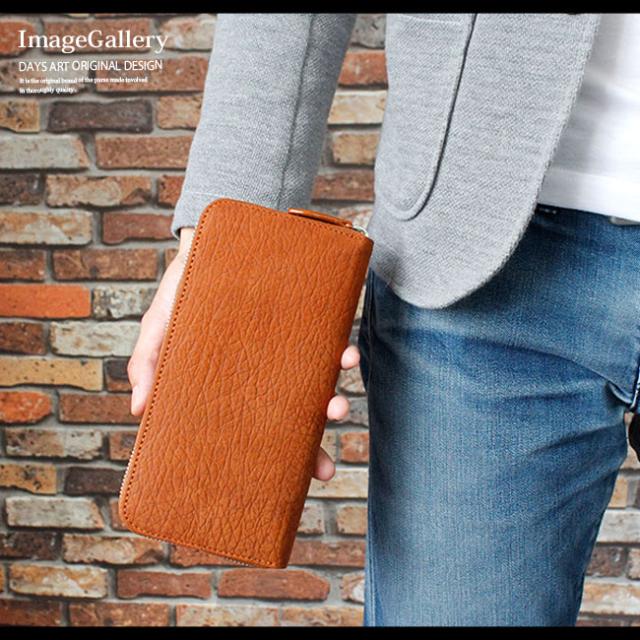 本革 長財布 バッファローレザー ラウンドファスナー長財布 カーフ