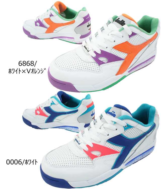 送料無料 ディアドラ DIADORA メンズ スニーカー rebound ace 6868 ホワイト/バーミリオンオレンジ 0006 ホワイト  レザースニーカー 天然｜au PAY マーケット