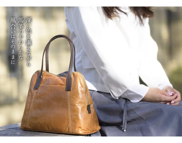 ラウンドバッグ ハンドバッグ レディース 日本製 国産 女性 軽量 本革 バッグ 軽い 馬革 大容量 撥水加工 Ltd Pacca Paccaの通販はau Pay マーケット E Mono