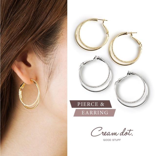 ゆうパケット送料無料 フープピアス フープイヤリング 2連 レイヤード 交わる 月 クレッセント 金属アレルギー対応 レディース クリの通販はau Pay マーケット Cream Dot