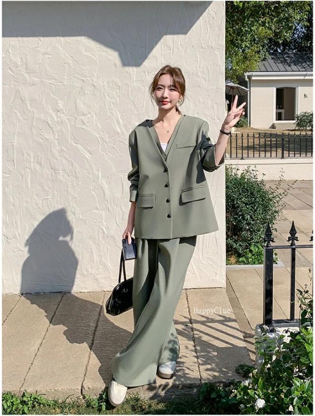 スリーピース スーツ レディース おしゃれ 春秋 韓国風 スーツセット 30代40代 入学式 卒業式 エレガント ゆったり感 長袖ジ フォーマル_10