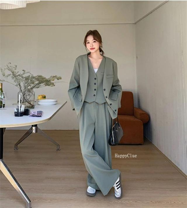 スリーピース スーツ レディース おしゃれ 春秋 韓国風 スーツセット 30代40代 入学式 卒業式 エレガント ゆったり感 長袖ジ フォーマル_7