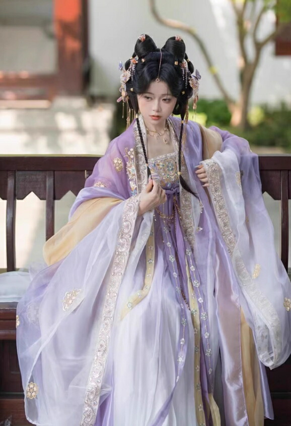 中華衣装 5点セット お姫様 華やか 漢服 中華コスプレ衣装 中国古代服装 皇后 貴妃 唐朝 宮廷 仮装 変装 繊細な刺繍 キラキラ フード付きマント 振袖羽織 神様 中華服 シフ 仙女_12
