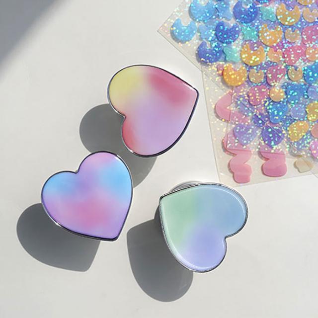 スマホグリップ 韓国 グリップトック ハート Griptok 【 虹 レインボウ