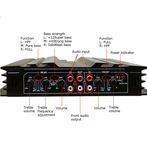 VORCOOL オーディオアンプ 高音質カーアンプ 5800 w C-266ステレオ4