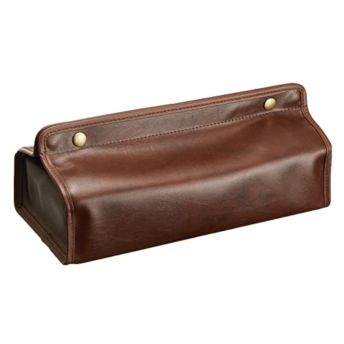 クォーターリポート 吊り下げ 対応 ティッシュケース グランジ ブラウン W25×H5~6.2×D12cm 合成皮革 フェイクレザー 【 日本製 】 5,310円