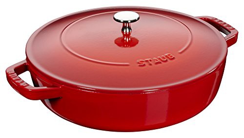 staub ストウブ 「 ブレイザー ソテーパン チェリー 24cm 」 両手 鋳物 ホーロー 鍋 浅型 すき焼きIH対応 【日本正規販売品】 Braiser 40