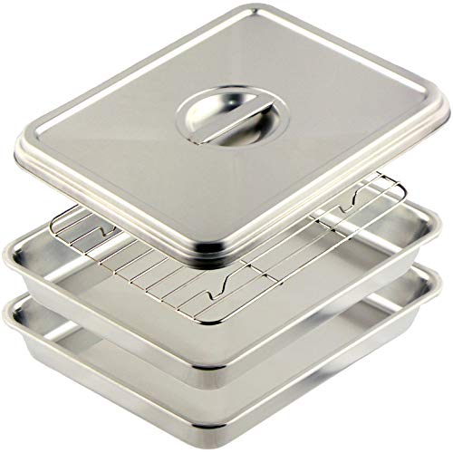 ナガオ 燕三条 角バット 蓋 網 Sサイズ セット 下ごしらえ用 18-8ステンレス 21枚取 日本製 7,100円