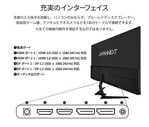 JAPANNEXT 24.5インチ 240Hz対応ゲーミングモニター JN-245VG240FLFHDR HDMI DP