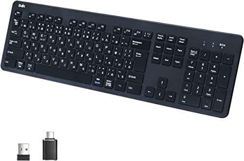 Ewin キーボード ワイヤレス 日本語配列 キーボード テンキー付き 無線 2.4G キーボード パソコンPC用 Windows Mac iOS 多システム対応 Type-C USB変換アダプター付き 日本語説明書付の通販は 6,800円