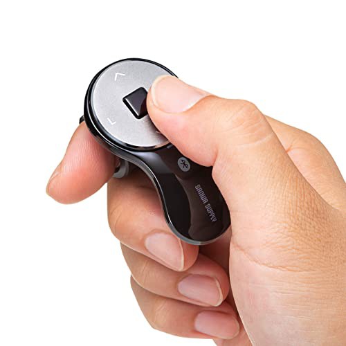 サンワダイレクト リングマウス Bluetooth フィンガーマウス プレゼンマウス ワイヤレス 5ボタン 充電式 プレゼンテーション ブラック 400-MABT156BKの通販は