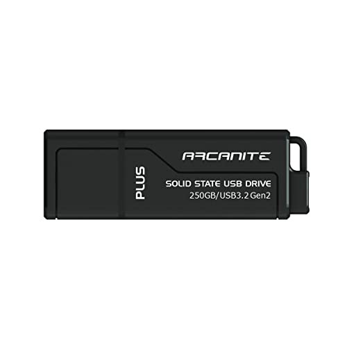 ARCANITE PLUS 250GB 外付SSD (USBメモリ) USB 3.2 Gen2 UASP SuperSpeed+ 最大読出速度600MB/s、最大書込速度260MB/s