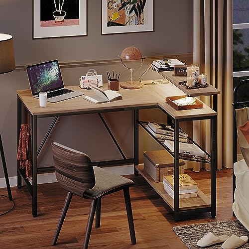 Bestier l字デスク 幅107cm パソコンデスク 収納 コンセント付き(2個AC口+1個USBポート)ゲーミングデスク ledライト付き L字型 pcデスク デスク 机 ラック付き コーナーデスク オフィスデスク おしゃれ 小さめの通販は Bestier l字デスク 幅107cm パソコンデスク 収納 コンセント付き(2個AC口+1個USBポート)ゲーミングデスク ledライト付き L字型 pcデスク デスク 机 ラック付き コーナーデスク オフィスデスク おしゃれ 小さめの通販は