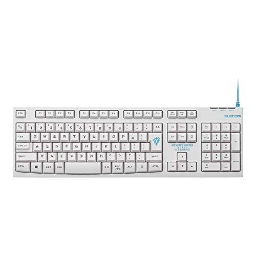 エレコム モンスターハンターワールド:アイスボーン×エレコム 有線フルキーボード メンブレン式 1000万回高耐久 3mケーブル PS4用 TK-MHW02WHの通販は 5,368円