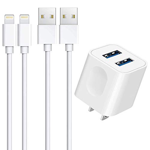 USB 充電器 2ポート 12W ACアダプター 1M iPhone 充電ケーブル 2本付き