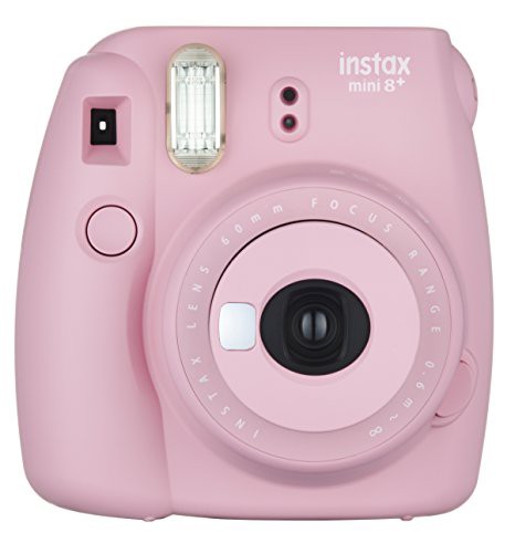 FUJIFILM インスタントカメラ チェキ instax mini8プラス 接写レンズ・純正ハンドストラップ付き ストロベリー INS MINI 8P STRAWBERRY