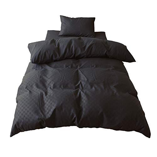 メリーナイト 布団カバー シングル3点セット 市松柄 ブラック 敷布団用 (掛け布団カバー 敷き布団カバー 枕カバー) 洗い替え 模様替え ゲスト用 速乾 シワになりにくい L3-300-01の通販は 5,100円