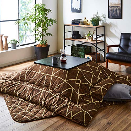 イケヒコ こたつ布団 正方形 掛敷セット フォルム ブラウン 約190×190cm #5995400