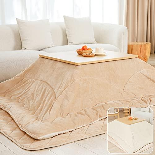 Vamcheer こたつ布団 長方形 掛け敷きセット 大判 約190x240cm リバーシブル こたつ掛け布団 敷き布団 2点セット 両面使える 厚掛け 厚手 あったか フランネル ふわふわ 冬用 洗える 静電気防止 毛抜けない (ベージ 7,918円