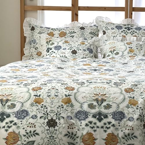 掛け布団カバー ベッドカバー シングル セミダブル ダブルGarland 花柄 インド綿100％ おしゃれ かわいい 海外 (セミダブル)の通販は