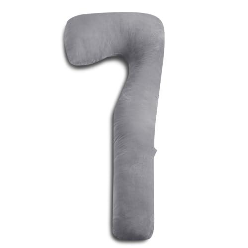 AngQi 抱き枕 だきまくら いびき用 ラッキー７ 妊婦 男女兼用 ロングクッション 横向き寝 うつぶせ寝 気持ちいい 水晶マイクロファイバー生地 もちもち 体圧分散 ロング 大きいサイズ 洗える L型 7型 グレーの通販は 7,600円