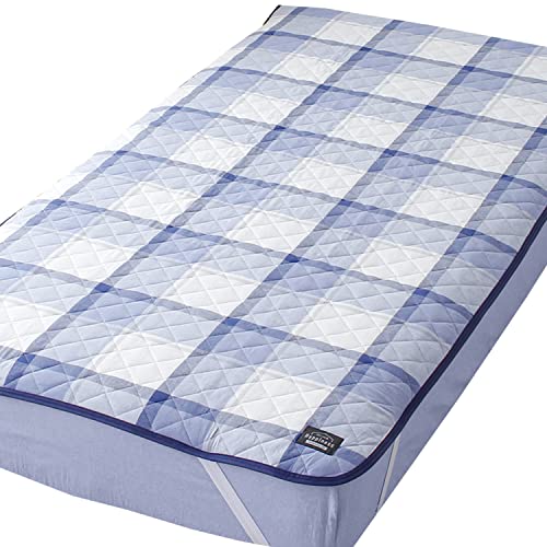 メリーナイト 敷きパッド ヒュピネス 「ビルン」 ブルー シングル 約100×205cm 綿100% 先染め 洗いざらし 使い始めからやわらか 洗える オールシーズン HPSP131-72の通販は 5,200円
