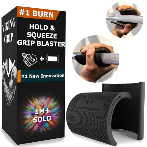 Vikingstrength 2in1グリップマスター：究極の前腕強化器具 - 特許取得デザイン、ハンドグリップと太グリップの融合、握力＆持久力向上、あらゆるバー・バーベル・ダンベルに対応 - エリート（90LBS）の通販は 7,565円