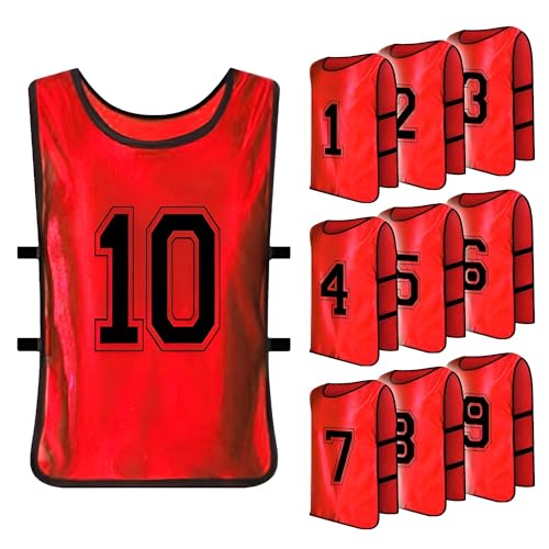 [ZERONOWA] ビブス 大人用 番号入り 10枚セット 男女兼用 イベント スポーツ 練習試合の通販は