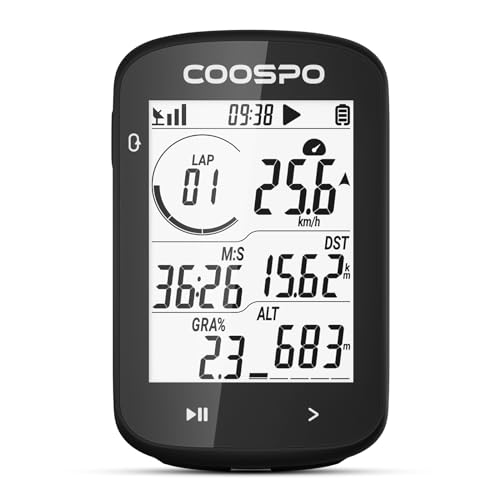 COOSPO CS300 サイクルコンピュータ GPS サイコン 無線 自転車 スピードメーター ロードバイク用 速度計 2.6インチ Bluetooth5.0&ANT+ワイヤレス ケイデンススピードセンサー＆パワーメーター対応 40時間の通販は