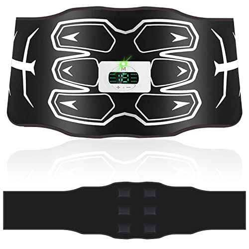 2024アップグレード版EMS 腹筋ベルト ジェルシート不要 6腹筋パッド 水を吹きかけるだけ 6種類モード15段階強度 液晶表示 USB充電式 腹筋トレーニング器具 ベルトサイズ調節可能 男女兼用 日本語説明の通販は