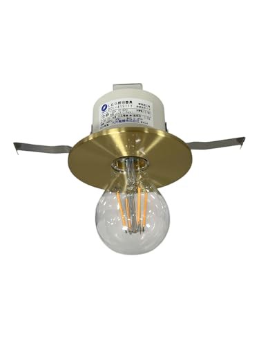 大光電機 DAIKO LED小型シーリングライト 埋込穴φ75 ランプ付 LEDフィラメント電球 2.5W(E26) キャンドル色 2200K Ra80 白熱灯25W相当 天井付・壁付兼用 電気工事必要 真鍮色 DCL-41911Yの通販は