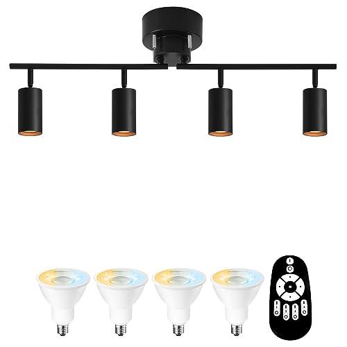 ANWIO シーリングライト 4灯 スポットライト 450LM 6畳 8畳 消費電力4.5W（40W形相当） E11口金 リモコン操作 円筒ペンダント 北欧 シーリング 折りたたみ式 LED電球付き 調光 調色 角度調節自由 照明器具 天の通販は