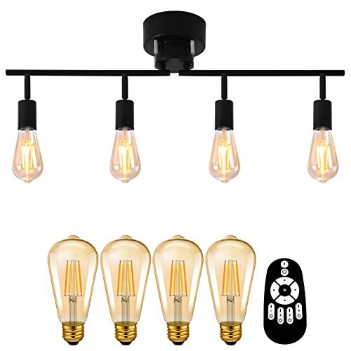 PNRLUX シーリングライト 8畳 スポットライト 4灯 E26口金 リビング照明 消費電力6W（60W形相当） 600LM LED電球60w形付き 無段階調光調色可能 照明器具 北欧 遠隔操作 リビング照明 省エネ 照明器具 天井 シの通販は