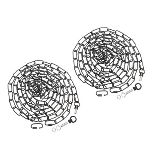 PATIKIL 4.6 M ライティングチェーン 吊り下げランプ用 2セット シャンデリアチェーン 照明器具チェーン 耐荷重65 lbs/30kg ペンダントライト シーリングファン用 黒の通販は 8,352円