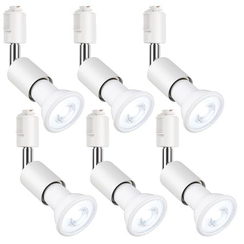 szbritelight スポットライト e26 ダクトレールライト 電球付き ダクトレール用照明器具 ライティングレール 照明 PAR20 レフ球型 ランプ付 LED電球＋器具セット (ホワイト, 昼光色 6個セット)の通販は
