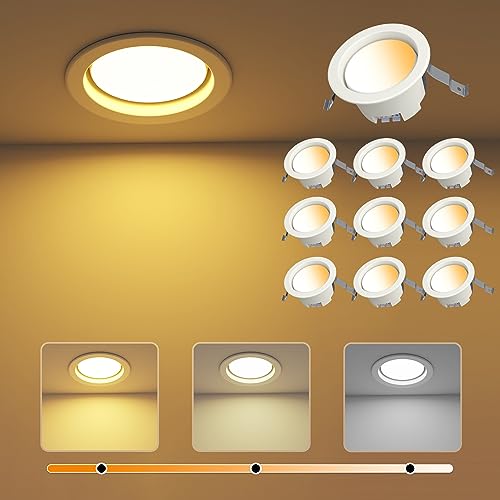ICHIYO ledダウンライト 100φ 調色 SB形 天井埋込型 昼光色 電球色 昼白色 3段階調色 ledダウンライト5W 500LM 浅型6H 白熱球40形相当 照明器具 キッチン、台所、玄関、部屋、リビング、商店、バー、カラオケの通販は