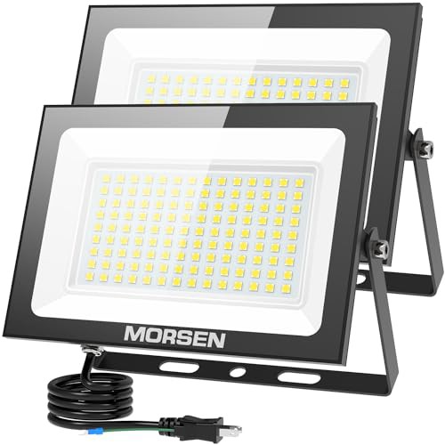 MORSEN 投光器 投光器 led 投光器 屋外 投光器 100v 投光器 防水 作業灯 100W 15000ML 6500K 昼光色 灯光器 屋外 照明 看板灯 led作業灯 外灯 作業用 工事用 2セット
